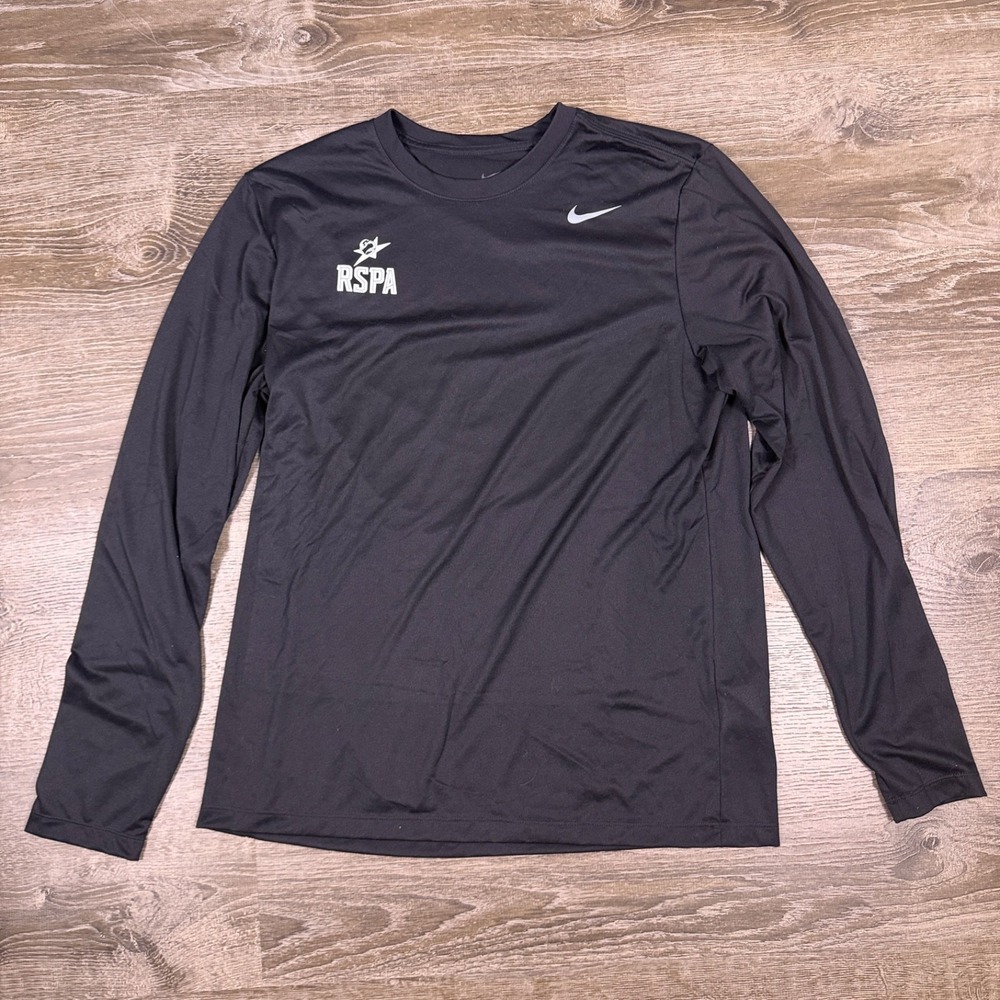 The Nike Tee Dri-FIT Mens L Black Long Sleeve‎ RSPA Racquet Sports Pro Assoc.